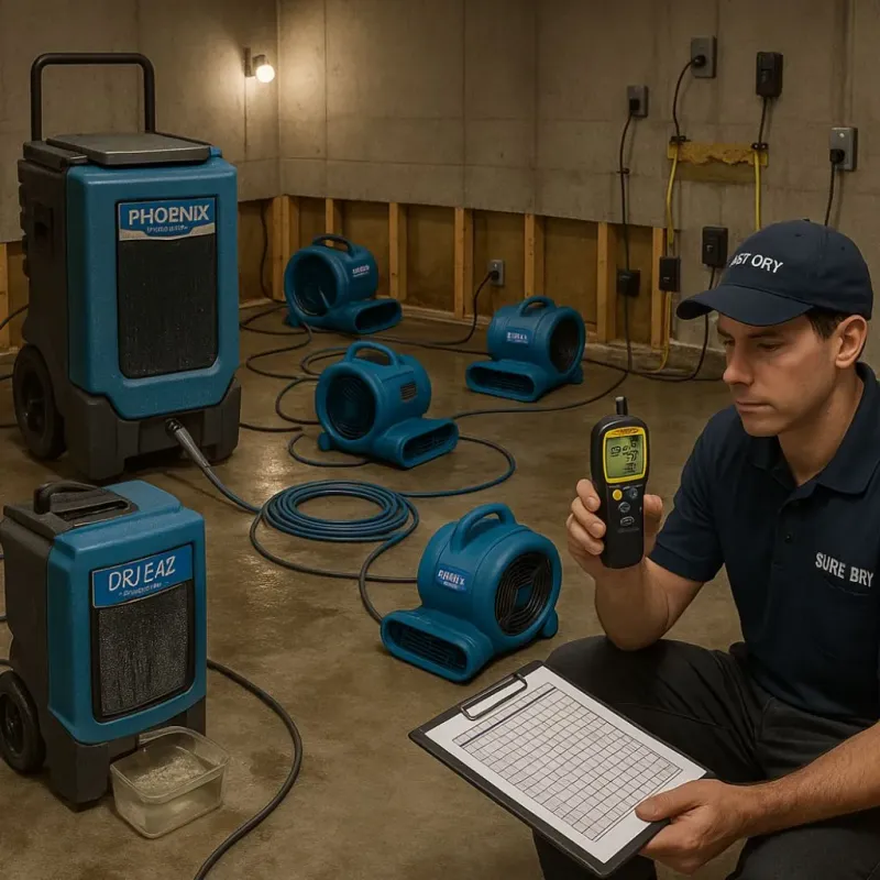 Structural Drying and Dehumidification process in Waterloo, NY